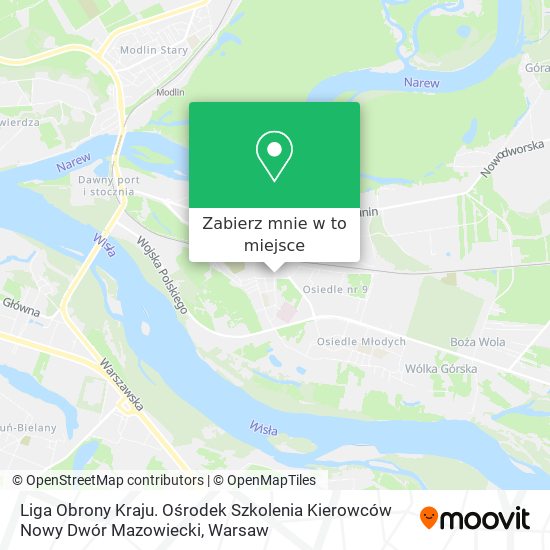 Mapa Liga Obrony Kraju. Ośrodek Szkolenia Kierowców Nowy Dwór Mazowiecki