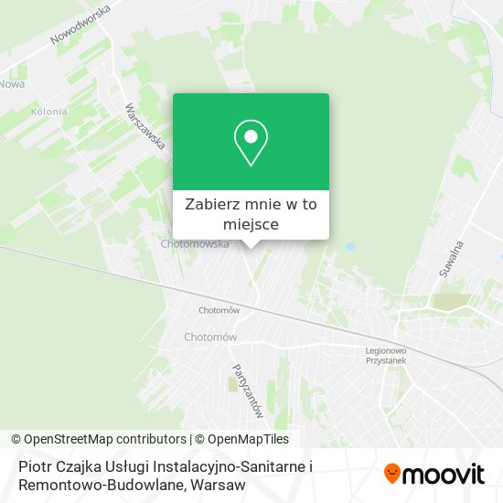 Mapa Piotr Czajka Usługi Instalacyjno-Sanitarne i Remontowo-Budowlane