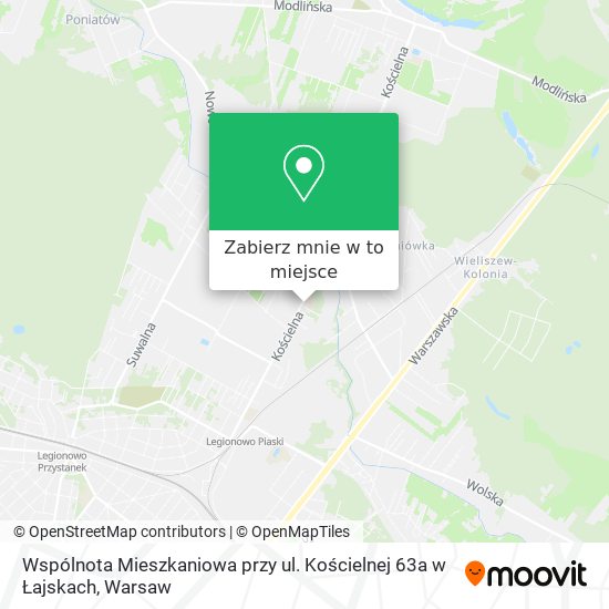 Mapa Wspólnota Mieszkaniowa przy ul. Kościelnej 63a w Łajskach