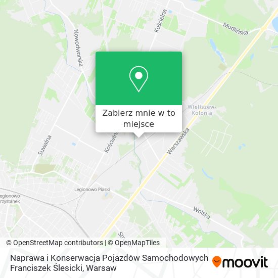 Mapa Naprawa i Konserwacja Pojazdów Samochodowych Franciszek Ślesicki