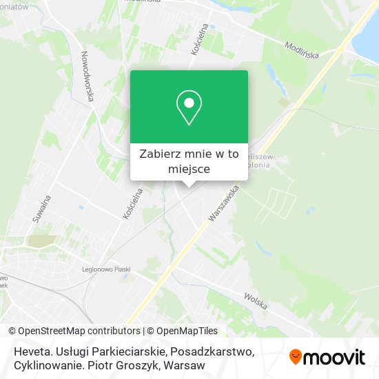 Mapa Heveta. Usługi Parkieciarskie, Posadzkarstwo, Cyklinowanie. Piotr Groszyk