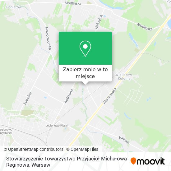 Mapa Stowarzyszenie Towarzystwo Przyjaciół Michałowa Reginowa