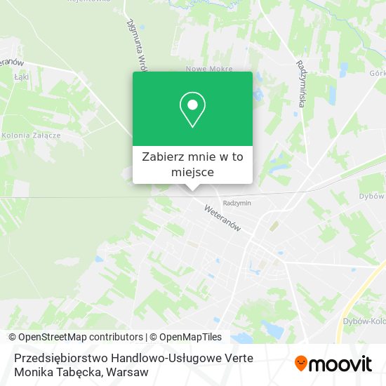 Mapa Przedsiębiorstwo Handlowo-Usługowe Verte Monika Tabęcka