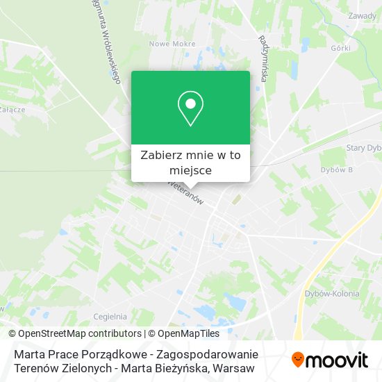 Mapa Marta Prace Porządkowe - Zagospodarowanie Terenów Zielonych - Marta Bieżyńska