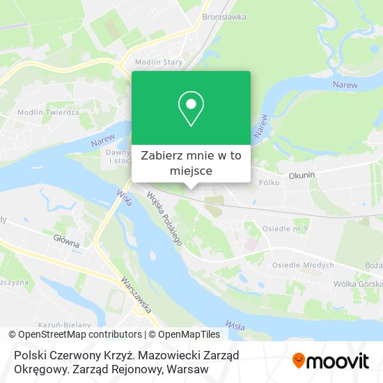 Mapa Polski Czerwony Krzyż. Mazowiecki Zarząd Okręgowy. Zarząd Rejonowy