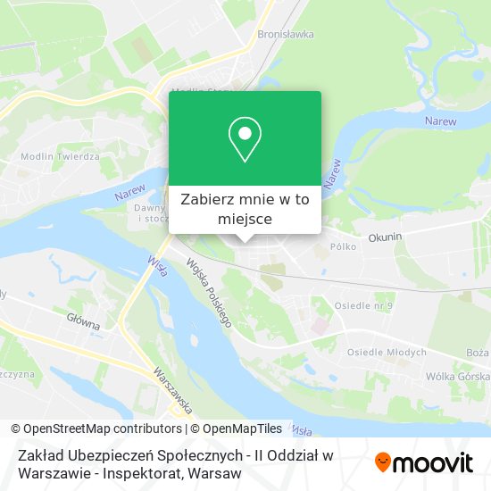 Mapa Zakład Ubezpieczeń Społecznych - II Oddział w Warszawie - Inspektorat