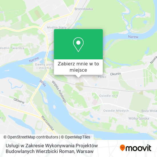 Mapa Usługi w Zakresie Wykonywania Projektów Budowlanych Wierzbicki Roman