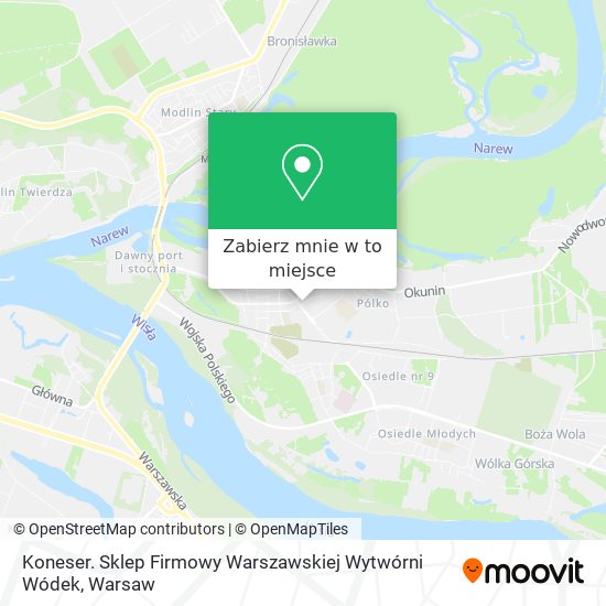 Mapa Koneser. Sklep Firmowy Warszawskiej Wytwórni Wódek