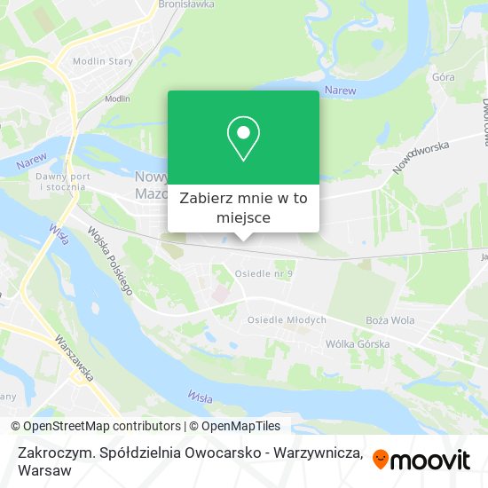 Mapa Zakroczym. Spółdzielnia Owocarsko - Warzywnicza