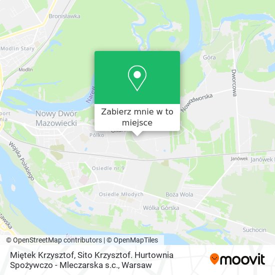 Mapa Miętek Krzysztof, Sito Krzysztof. Hurtownia Spożywczo - Mleczarska s.c.