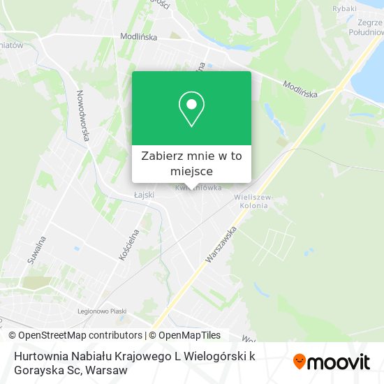 Mapa Hurtownia Nabiału Krajowego L Wielogórski k Gorayska Sc