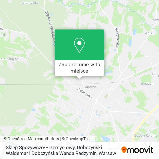 Mapa Sklep Spożywczo-Przemysłowy. Dobczyński Waldemar i Dobczyńska Wanda Radzymin