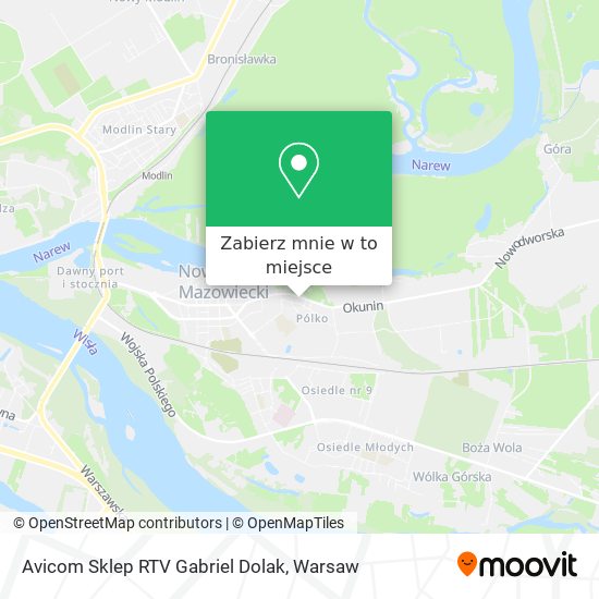 Mapa Avicom Sklep RTV Gabriel Dolak