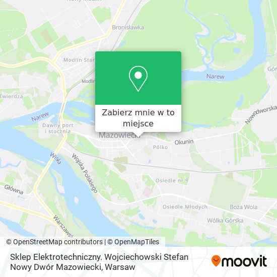 Mapa Sklep Elektrotechniczny. Wojciechowski Stefan Nowy Dwór Mazowiecki