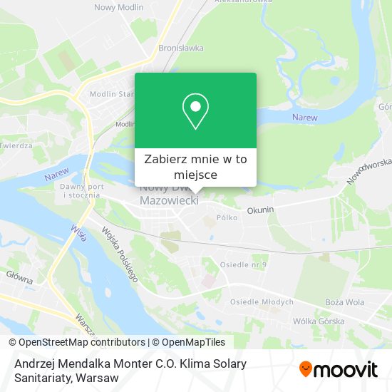 Mapa Andrzej Mendalka Monter C.O. Klima Solary Sanitariaty