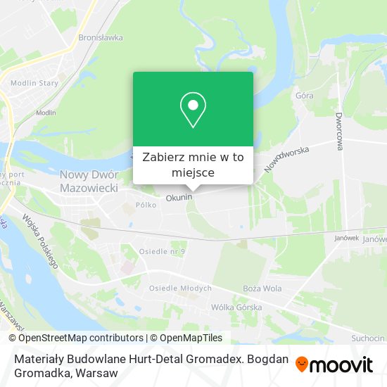 Mapa Materiały Budowlane Hurt-Detal Gromadex. Bogdan Gromadka