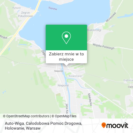 Mapa Auto-Wiga. Całodobowa Pomoc Drogowa, Holowanie