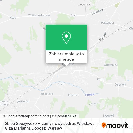 Mapa Sklep Spożywczo Przemysłowy Jędruś Wiesława Giza Marianna Dobosz