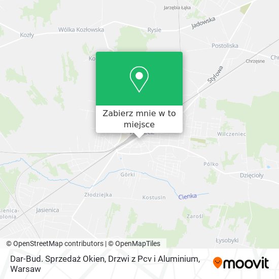 Mapa Dar-Bud. Sprzedaż Okien, Drzwi z Pcv i Aluminium