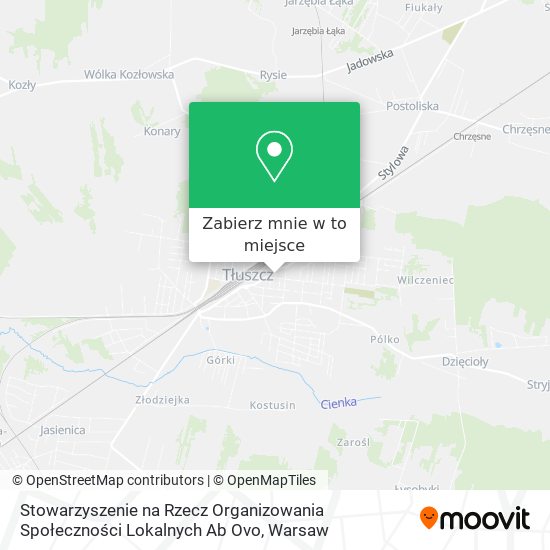 Mapa Stowarzyszenie na Rzecz Organizowania Społeczności Lokalnych Ab Ovo