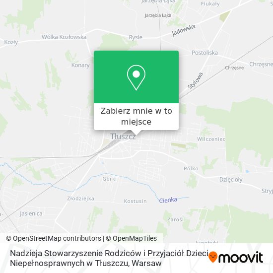 Mapa Nadzieja Stowarzyszenie Rodziców i Przyjaciół Dzieci Niepełnosprawnych w Tłuszczu