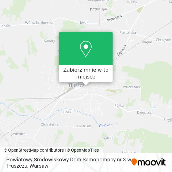 Mapa Powiatowy Środowiskowy Dom Samopomocy nr 3 w Tłuszczu