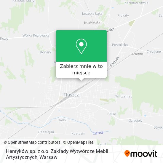 Mapa Henryków sp. z o.o. Zakłady Wytwórcze Mebli Artystycznych