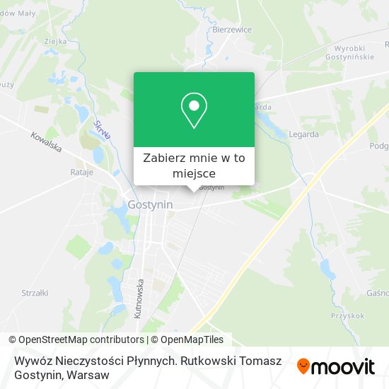 Mapa Wywóz Nieczystości Płynnych. Rutkowski Tomasz Gostynin