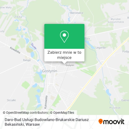 Mapa Daro-Bud Usługi Budowlano-Brukarskie Dariusz Bekasiński