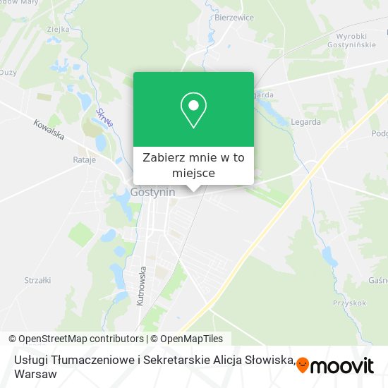 Mapa Usługi Tłumaczeniowe i Sekretarskie Alicja Słowiska