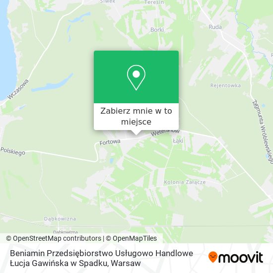 Mapa Beniamin Przedsiębiorstwo Usługowo Handlowe Łucja Gawińska w Spadku