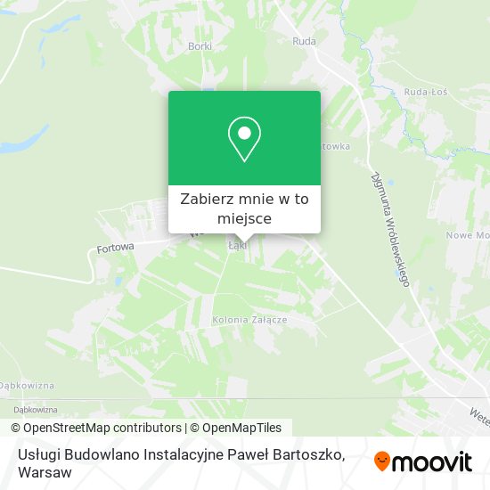 Mapa Usługi Budowlano Instalacyjne Paweł Bartoszko