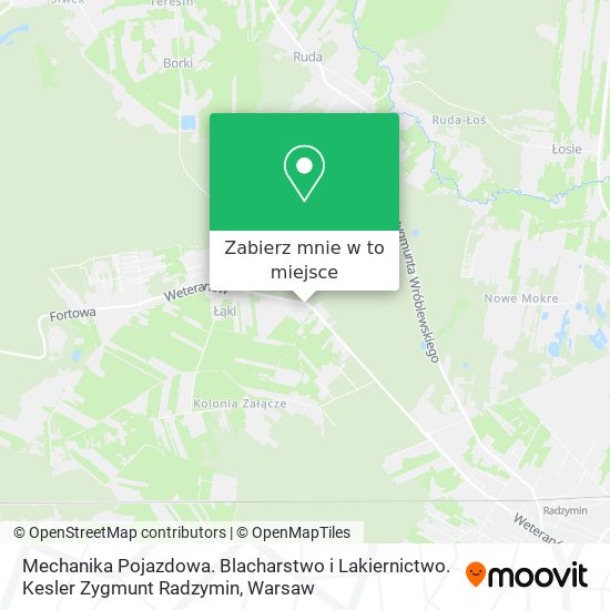 Mapa Mechanika Pojazdowa. Blacharstwo i Lakiernictwo. Kesler Zygmunt Radzymin