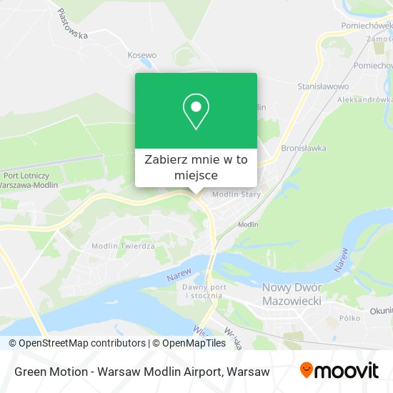 Mapa Green Motion - Warsaw Modlin Airport