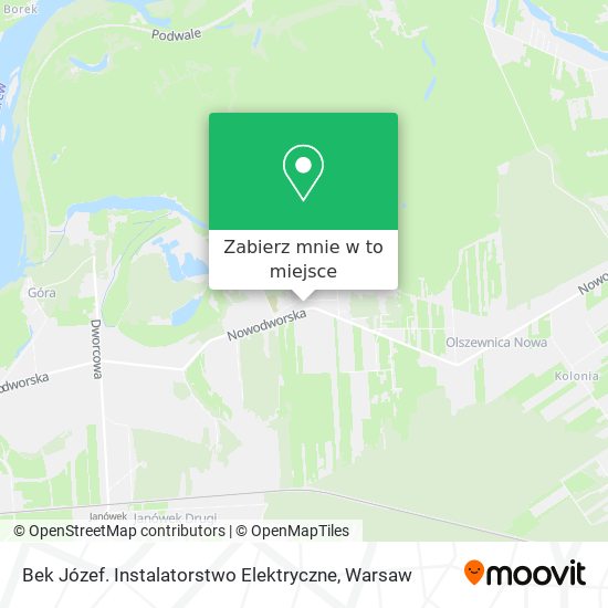 Mapa Bek Józef. Instalatorstwo Elektryczne