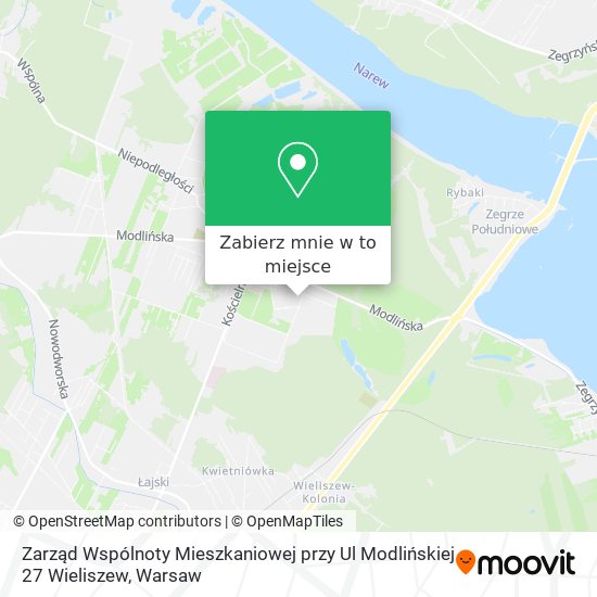 Mapa Zarząd Wspólnoty Mieszkaniowej przy Ul Modlińskiej 27 Wieliszew