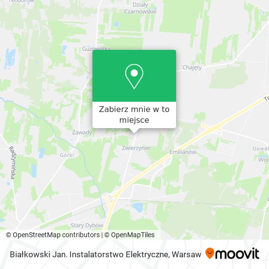 Mapa Białkowski Jan. Instalatorstwo Elektryczne