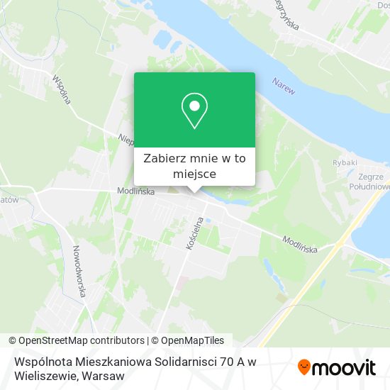 Mapa Wspólnota Mieszkaniowa Solidarnisci 70 A w Wieliszewie