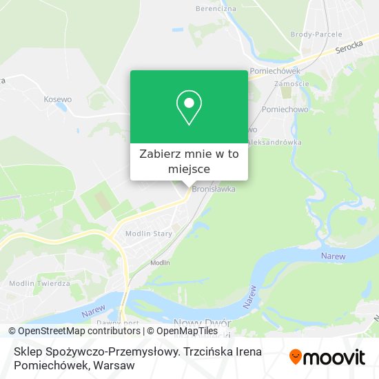 Mapa Sklep Spożywczo-Przemysłowy. Trzcińska Irena Pomiechówek