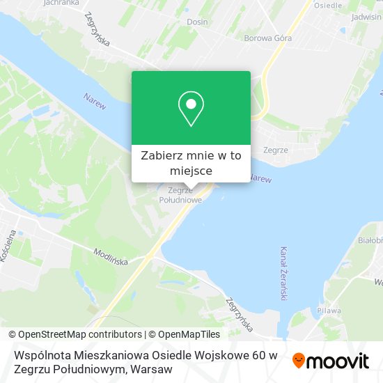 Mapa Wspólnota Mieszkaniowa Osiedle Wojskowe 60 w Zegrzu Południowym