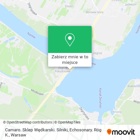 Mapa Camaro. Sklep Wędkarski. Silniki, Echosonary. Róg K.