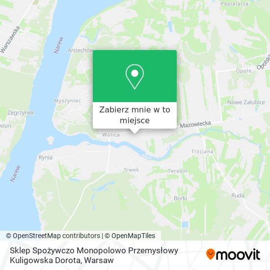 Mapa Sklep Spożywczo Monopolowo Przemysłowy Kuligowska Dorota