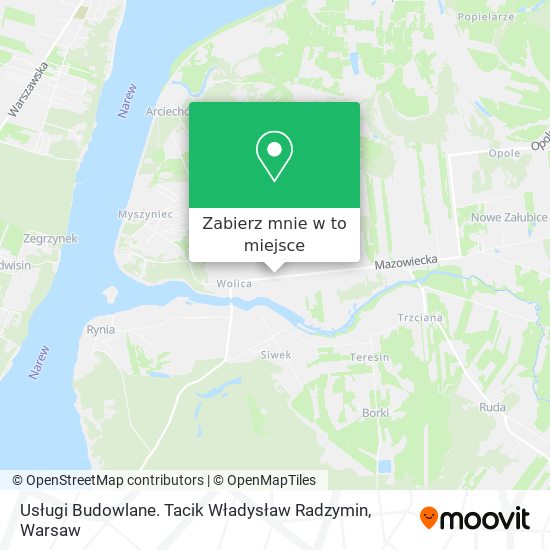 Mapa Usługi Budowlane. Tacik Władysław Radzymin