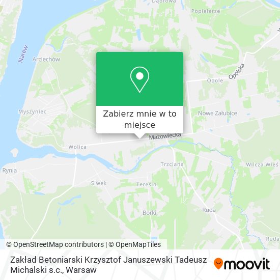 Mapa Zakład Betoniarski Krzysztof Januszewski Tadeusz Michalski s.c.