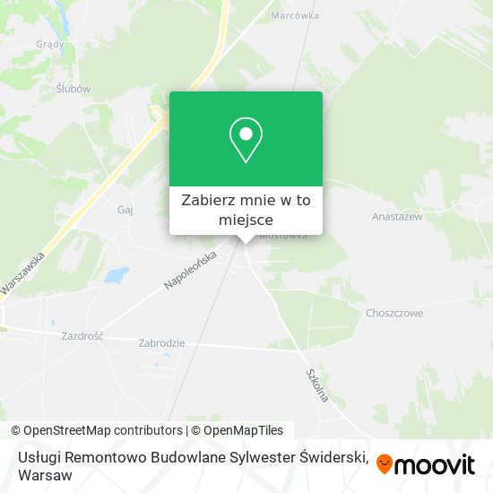 Mapa Usługi Remontowo Budowlane Sylwester Świderski