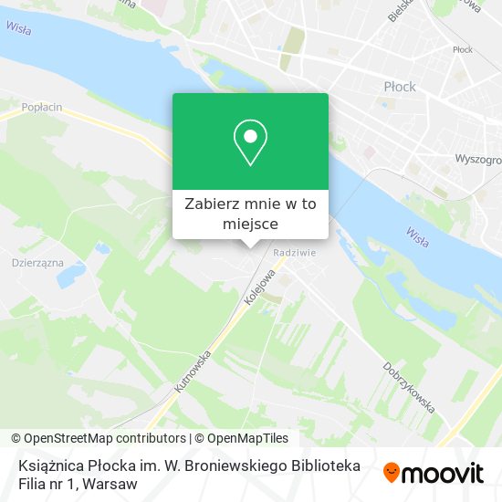 Mapa Książnica Płocka im. W. Broniewskiego Biblioteka Filia nr 1