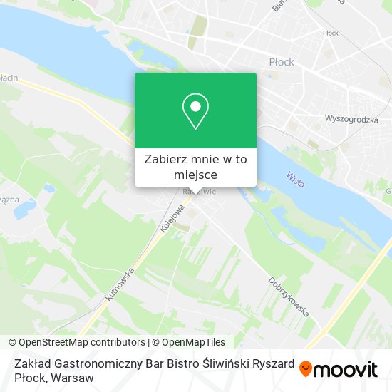 Mapa Zakład Gastronomiczny Bar Bistro Śliwiński Ryszard Płock