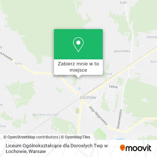 Mapa Liceum Ogólnokształcące dla Dorosłych Twp w Łochowie