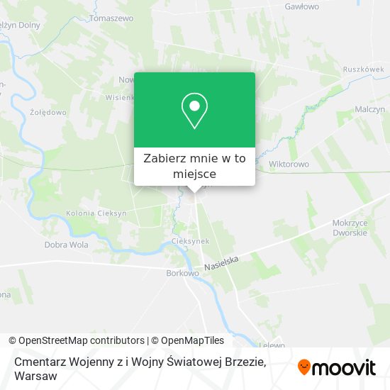 Mapa Cmentarz Wojenny z i Wojny Światowej Brzezie