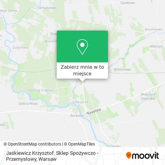 Mapa Jaśkiewicz Krzysztof. Sklep Spożywczo - Przemysłowy